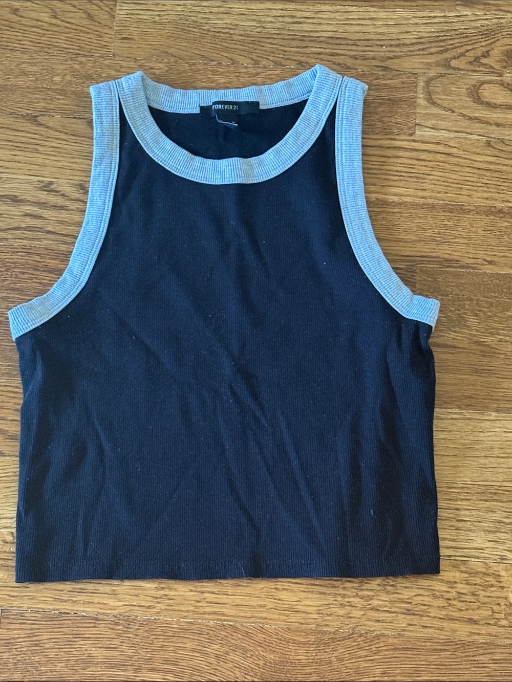 Forever 21 Black Tank Top with Light Gray Trim - Kids